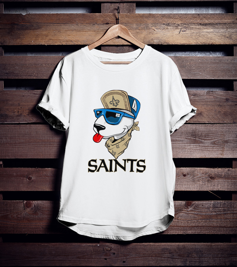 Saints Bull Terrier Fleur-de-Lis Hip Hop T-Shirt