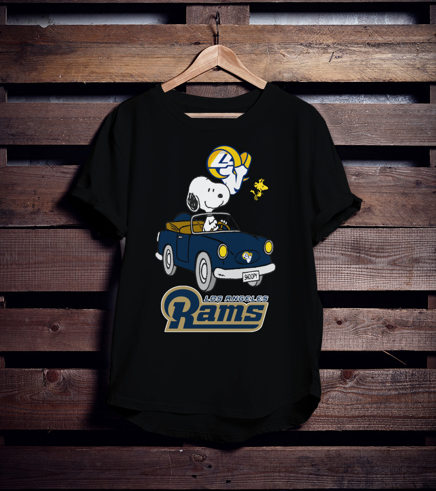 Los Angeles Rams Snoopy Driving With Woodstock T-Shirt
