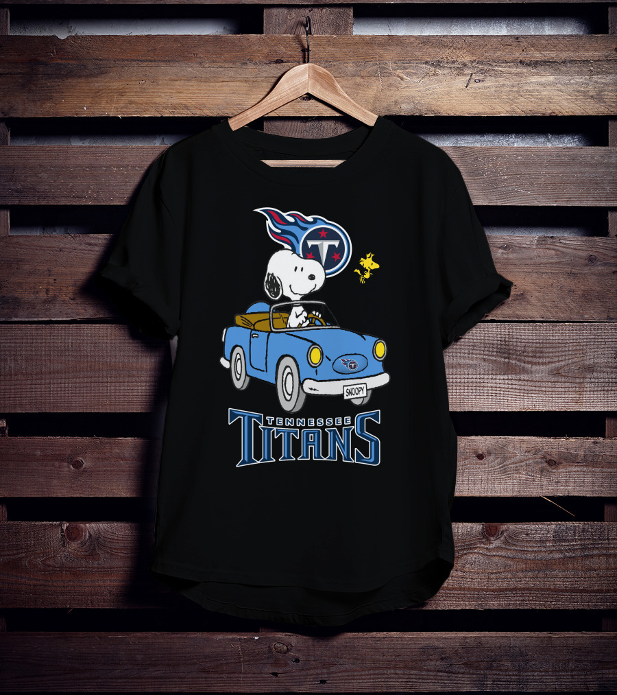 Tennessee Titans Snoopy Driving Woodstock Ride T-Shirt