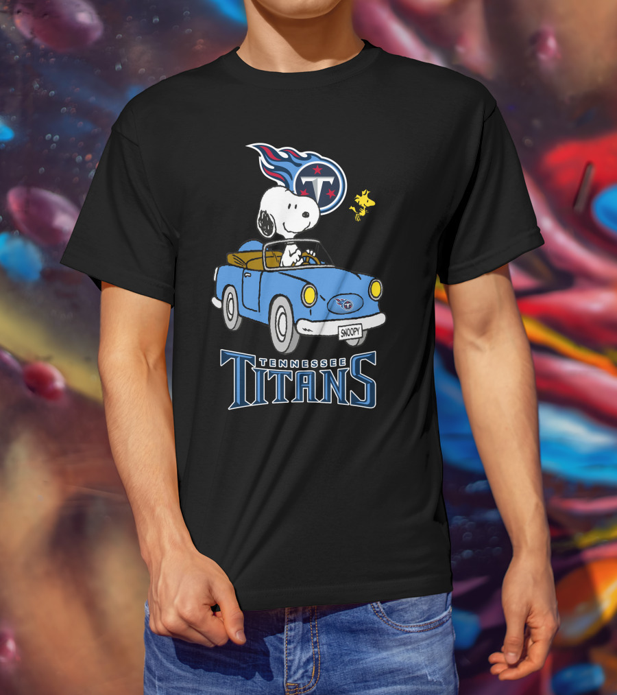 Tennessee Titans Snoopy Driving Woodstock Ride T-Shirt