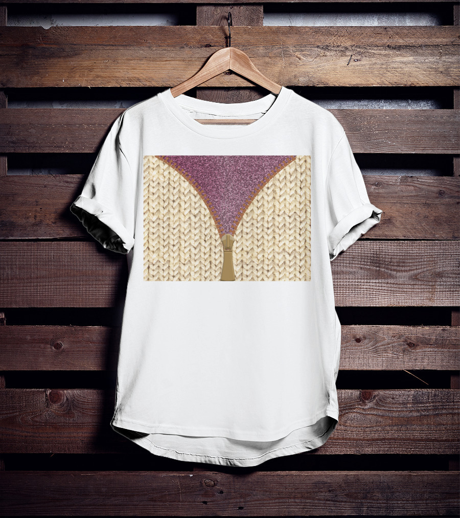 Rose Gold Glitter Knitted Sweater Zipper Tumbler T-Shirt