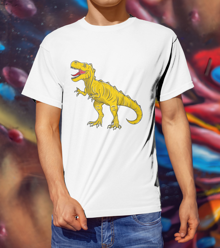 Yellow Dinosaur Tyrannosaurus Rex T-Shirt