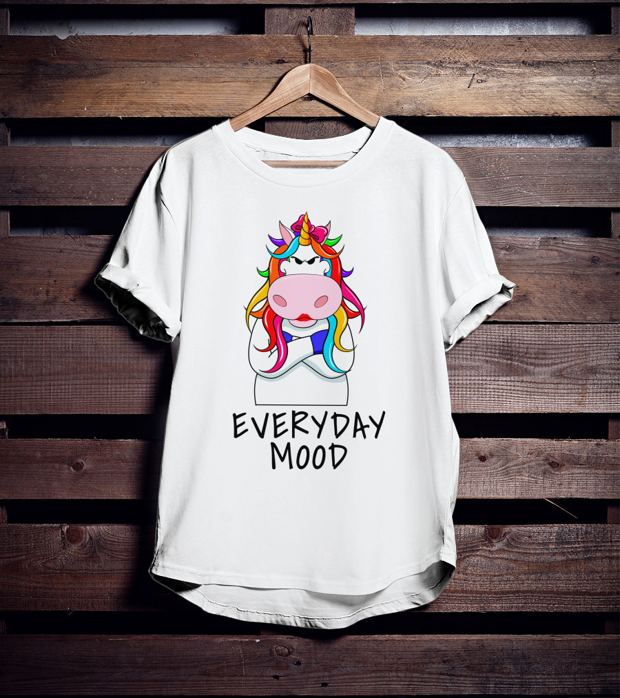 Everyday Mood Grumpy Rainbow Unicorn T-Shirt