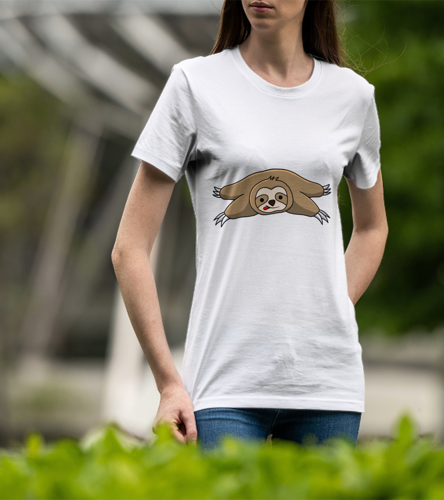 Lazy Sloth Relaxing With Tongue Out Iconic Pose T-Shirt