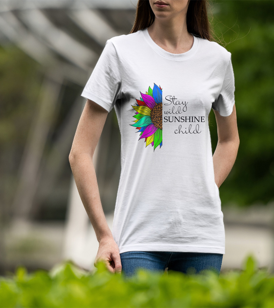 Stay Wild Sunshine Child Multicolored Sunflower T-Shirt