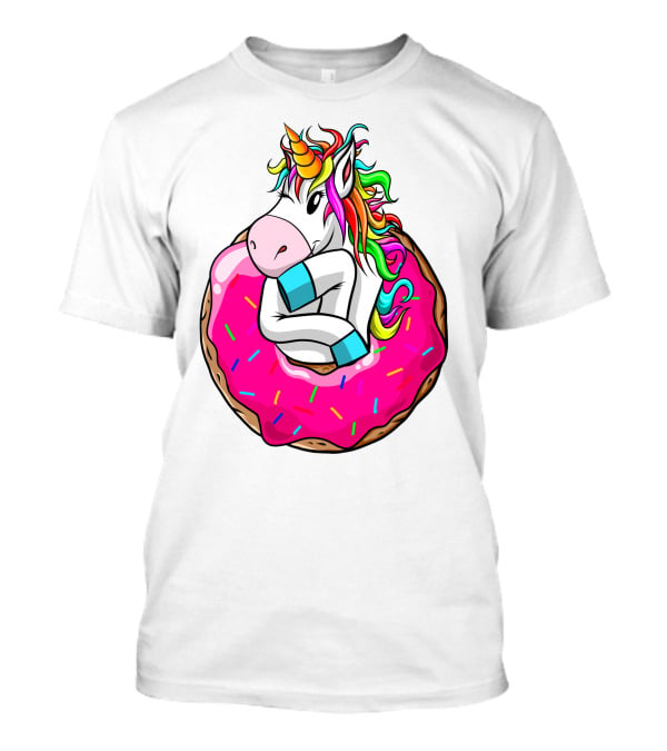 Baby Unicorn Inside Pink Sprinkled Donut T-Shirt