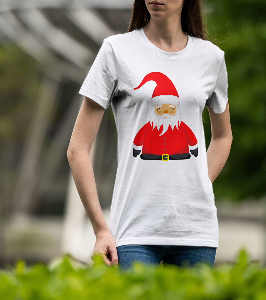 Santa Claus Outfit On Christmas Cartoon T-Shirt