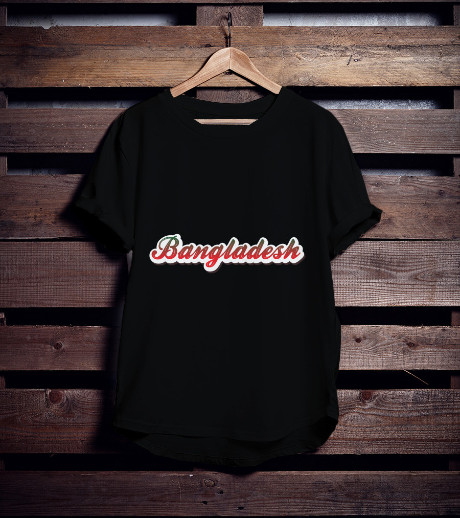 Bangladesh Green Red Script Font T-Shirt