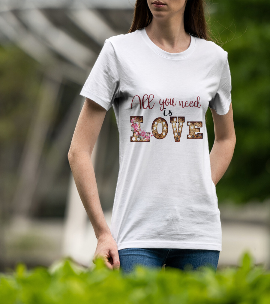 All You Need Is Love Floral Marquee Lights T-Shirt