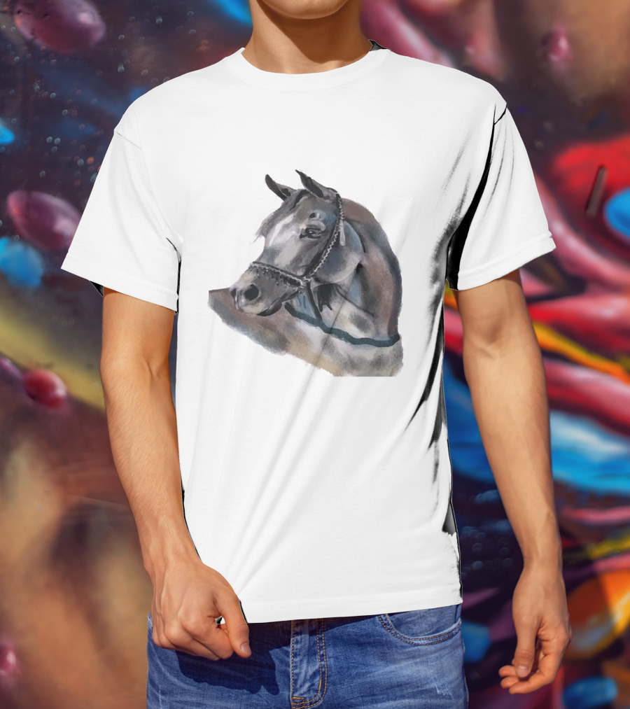 Watercolor Portrait Of Arabian Horse Head T-Shirt