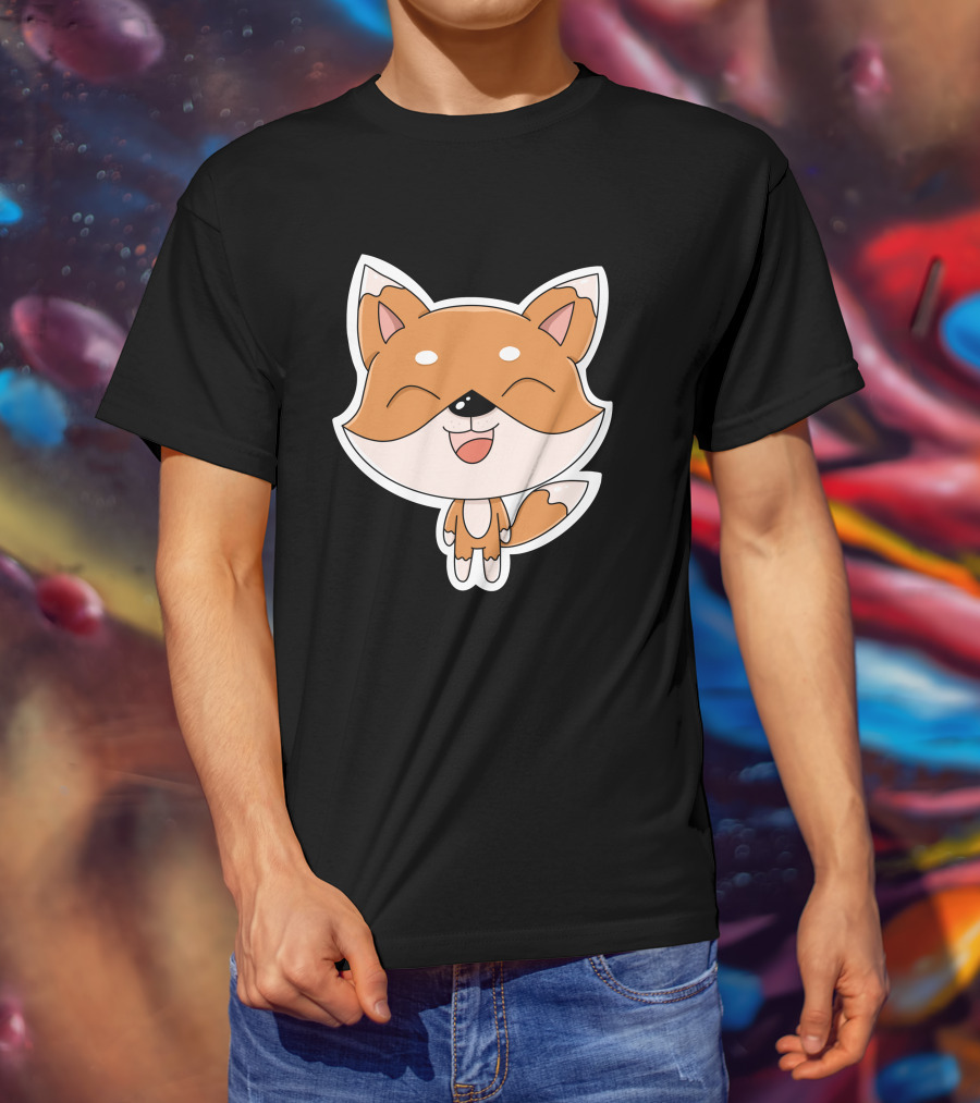 Fox Cartoons Happy Cute Fox Character T-Shirt