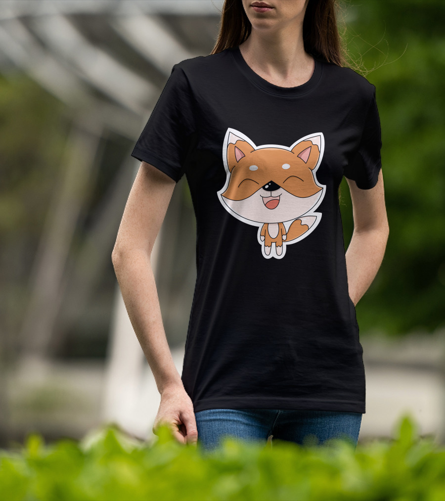 Fox Cartoons Happy Cute Fox Character T-Shirt