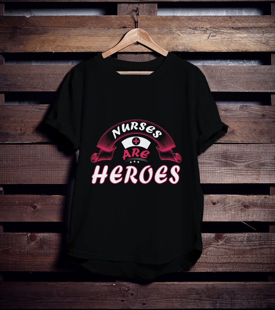Nurses Are Heroes Red Cross Nurse Hat T-Shirt