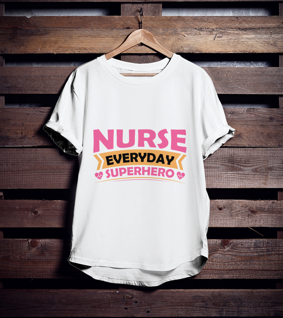Nurse Everyday Superhero Heartbeat Icons T-Shirt