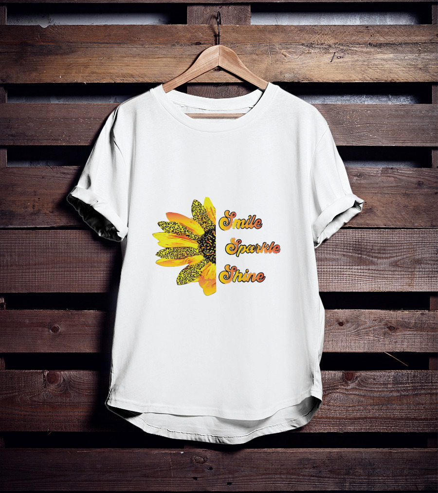 Smile Sparkle Shine Sunflower Blossom Burst T-Shirt