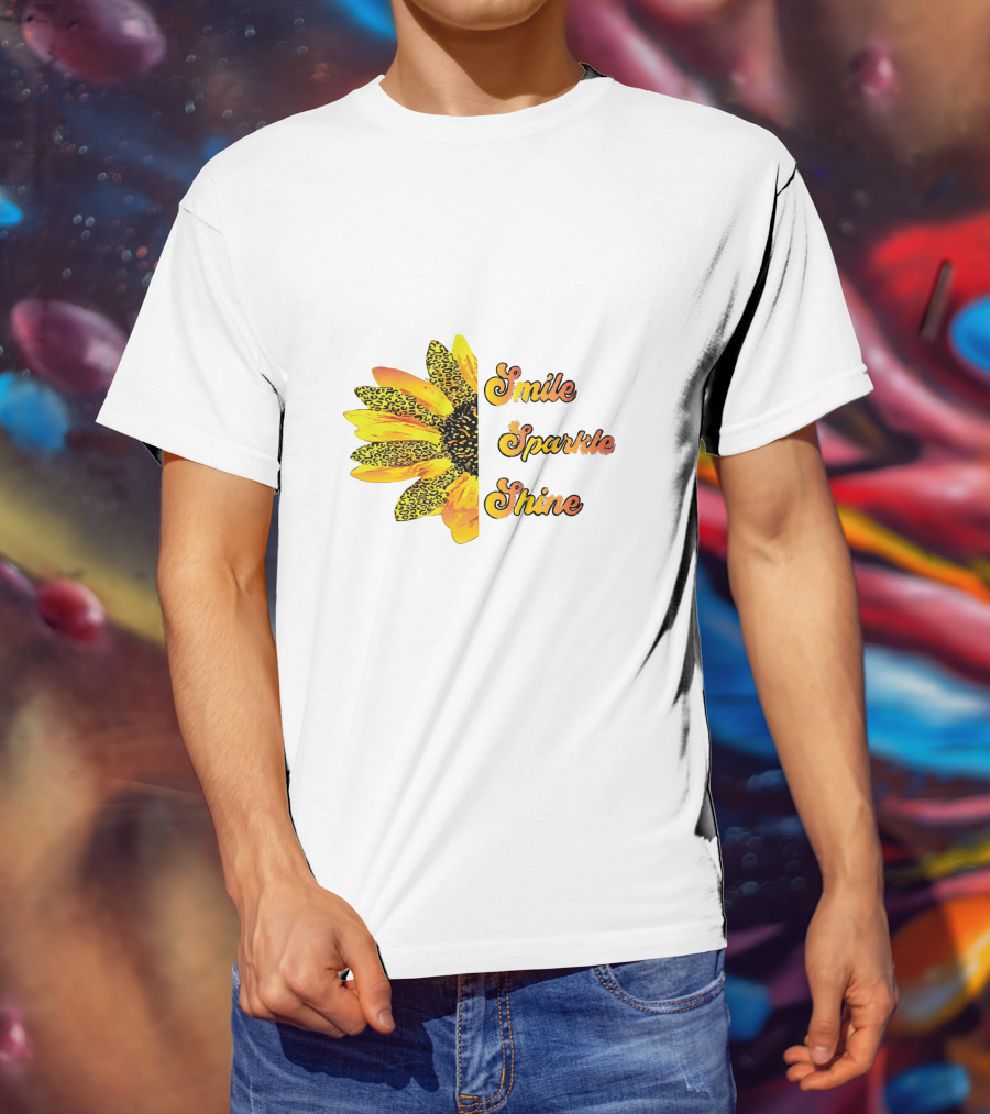 Smile Sparkle Shine Sunflower Blossom Burst T-Shirt