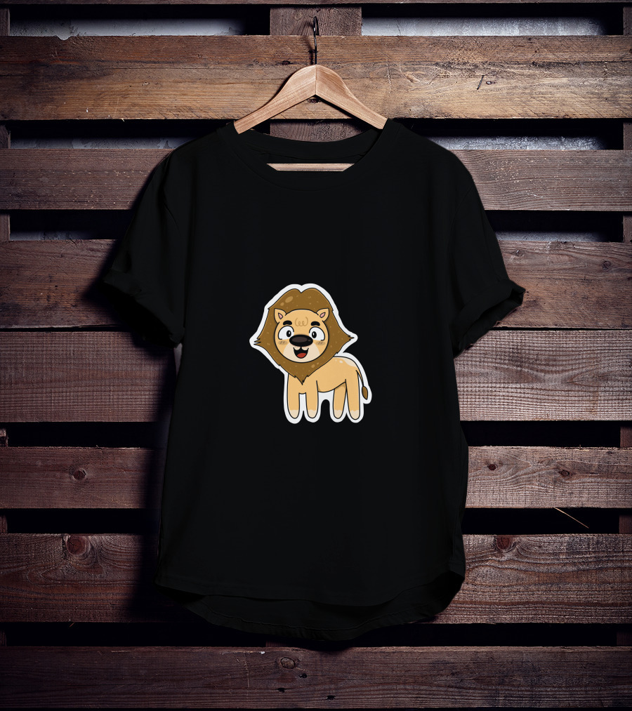 Lion Sticker Cute Cartoon T-Shirt