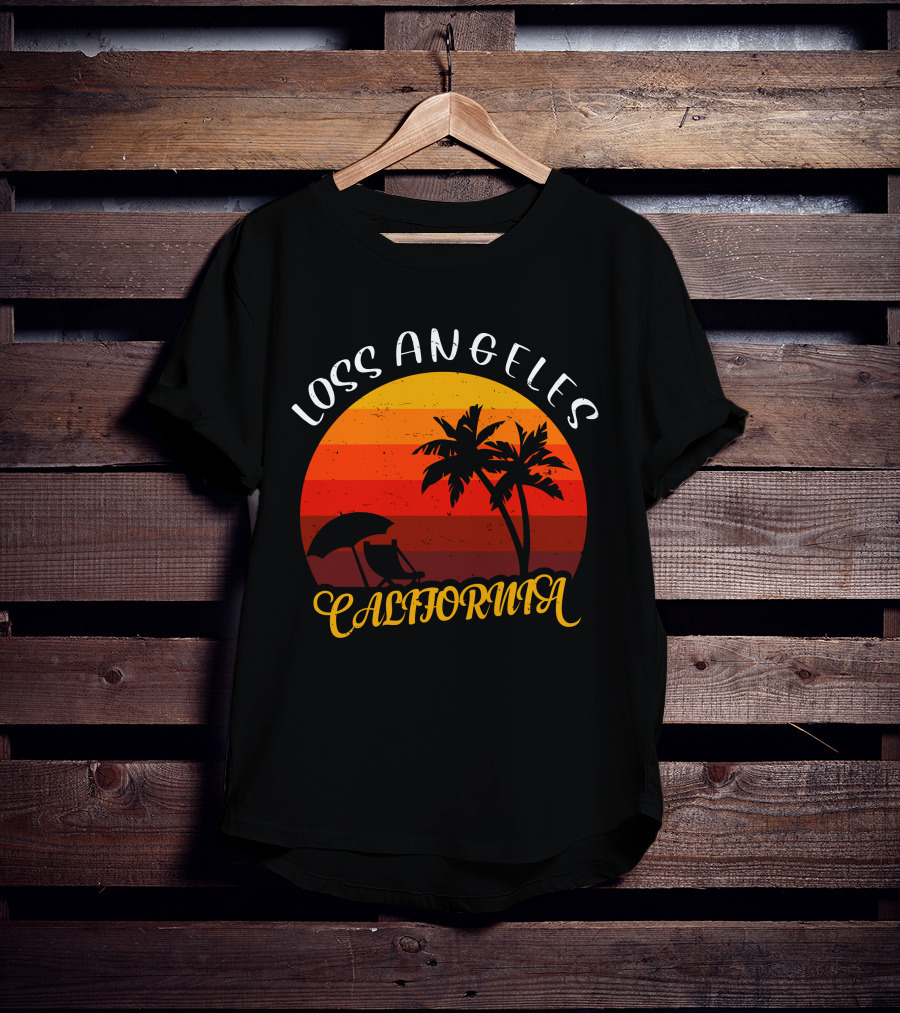 Loss Angeles California Sunset Palm Trees T-Shirt
