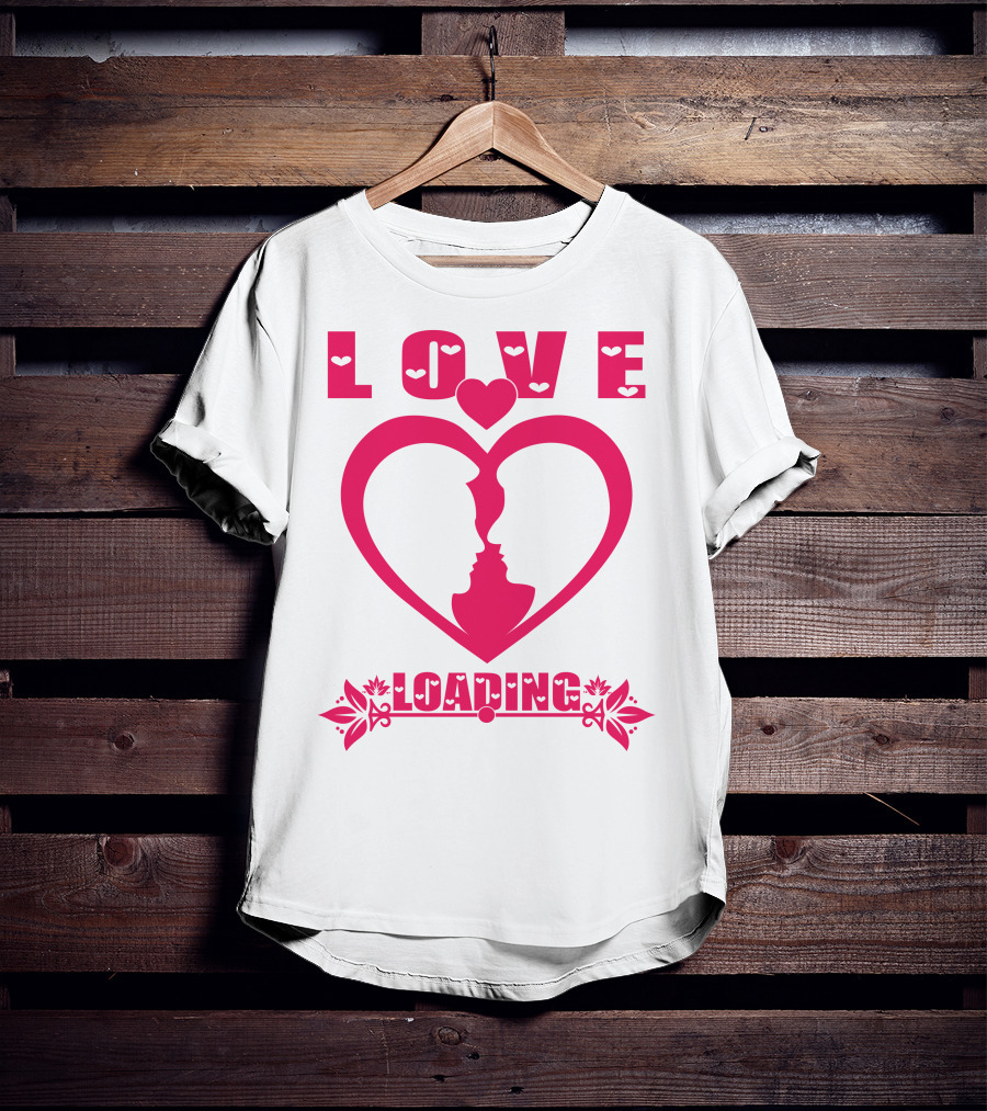 LOVE Heart Silhouette Couple LOADING T-Shirt