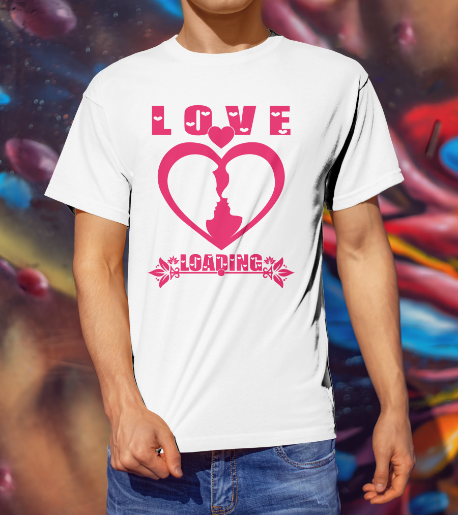 LOVE Heart Silhouette Couple LOADING T-Shirt