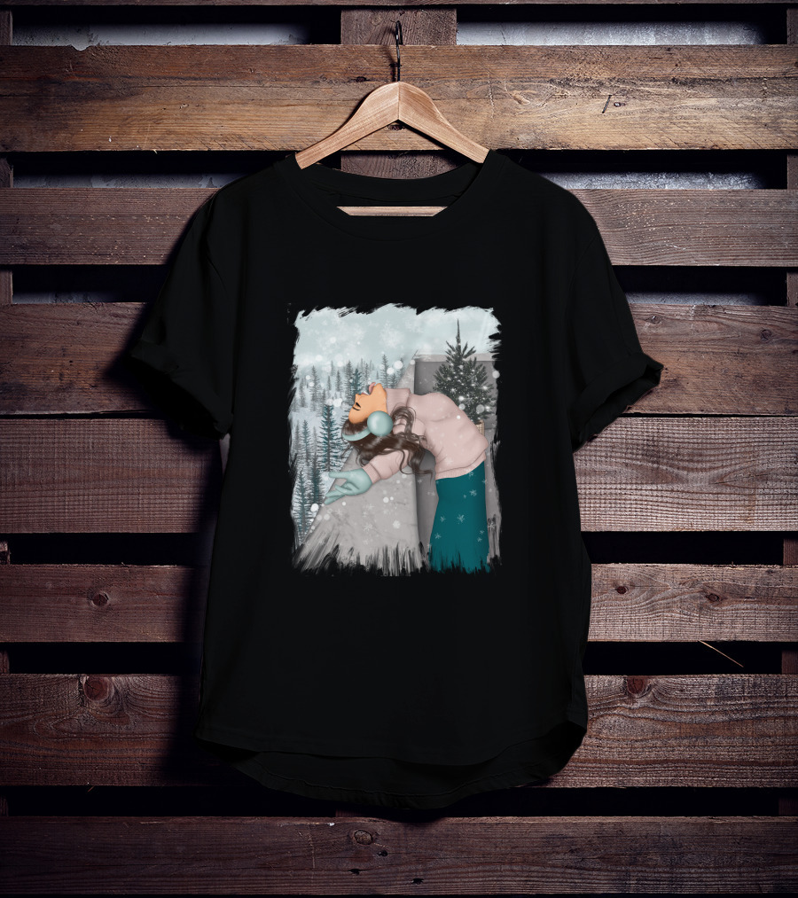 Best Wish In Winter Embracing Snowfall In Forest Scene T-Shirt