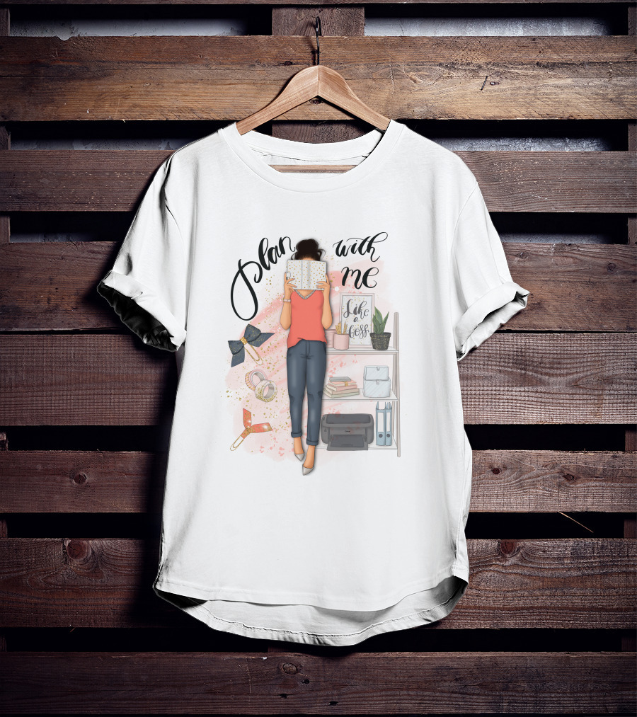 Plan With Me Live Life Planner Desktop Organization Essentials T-Shirt