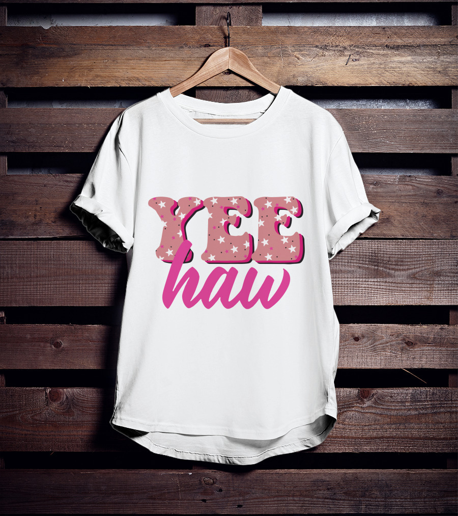Retro Yee Haw Star Pattern Howdy T-Shirt