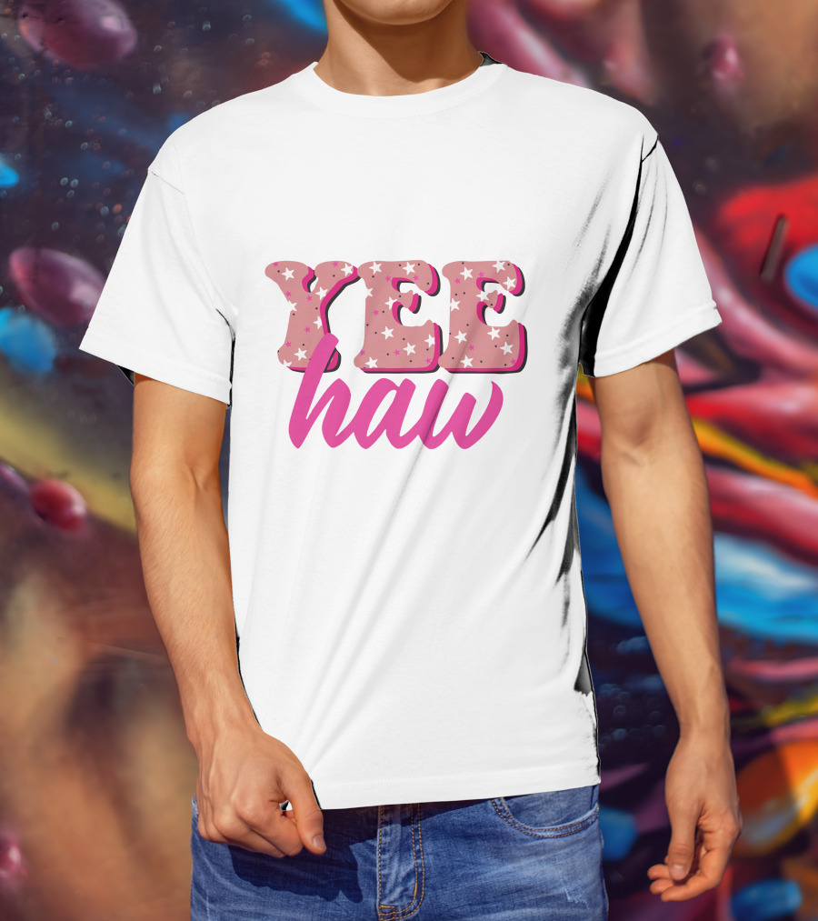Retro Yee Haw Star Pattern Howdy T-Shirt