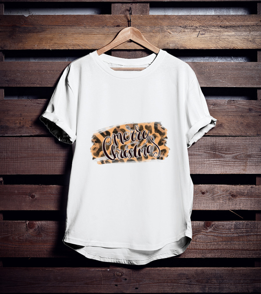 Merry Christmas Leopard Pattern Wild T-Shirt