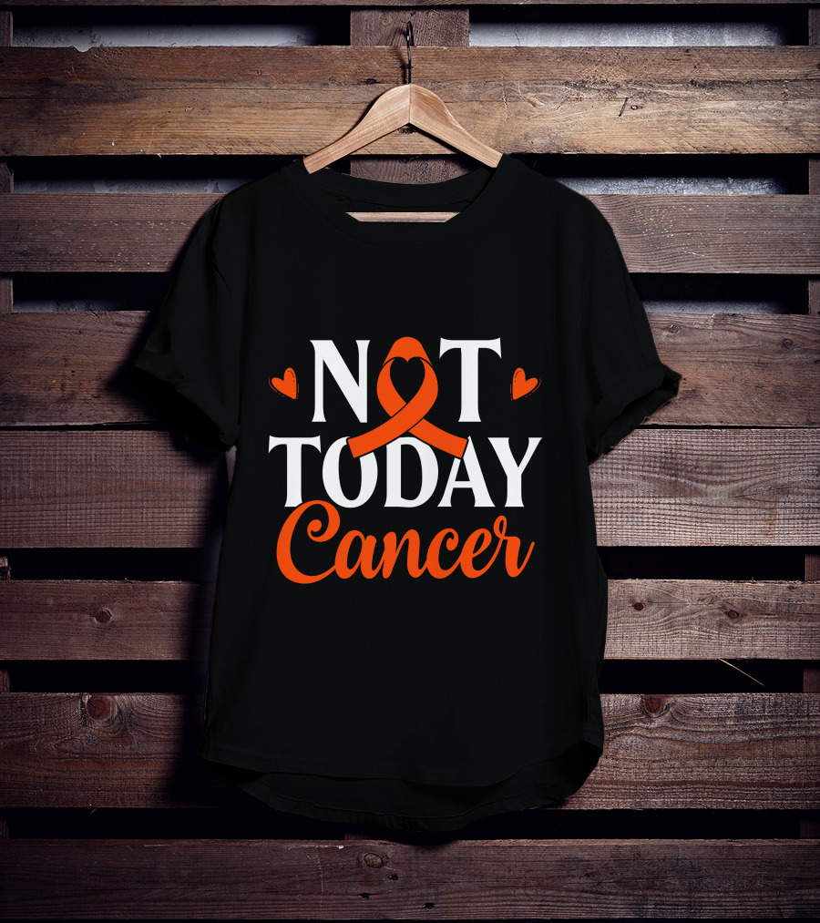 Not Today Renal Cancer Awareness Ribbon Hearts T-Shirt