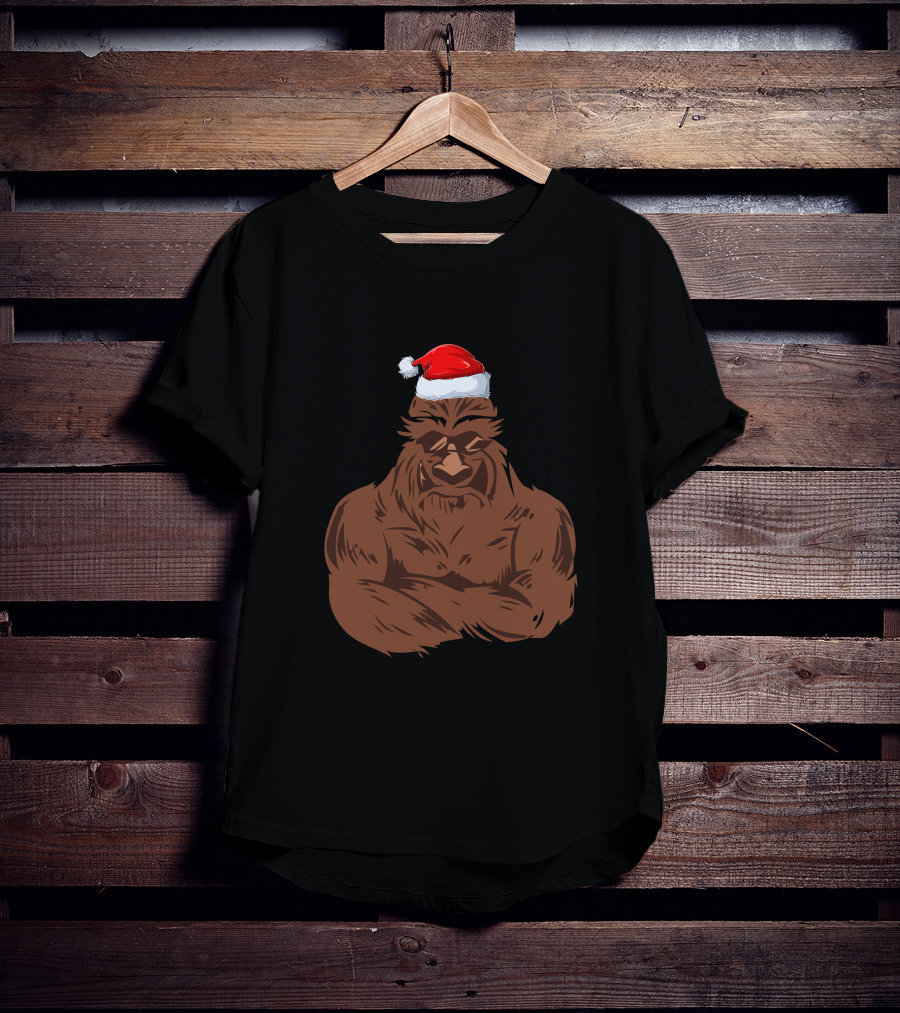 Santa Gorilla Christmas Festive Holiday T-Shirt