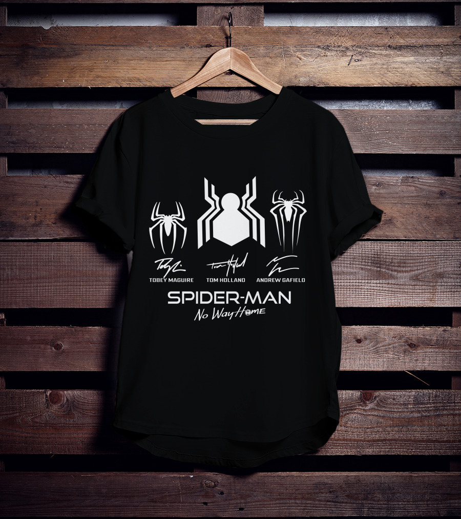 Spider-Man No Way Home Tobey Maguire Tom Holland Andrew Garfield T-Shirt