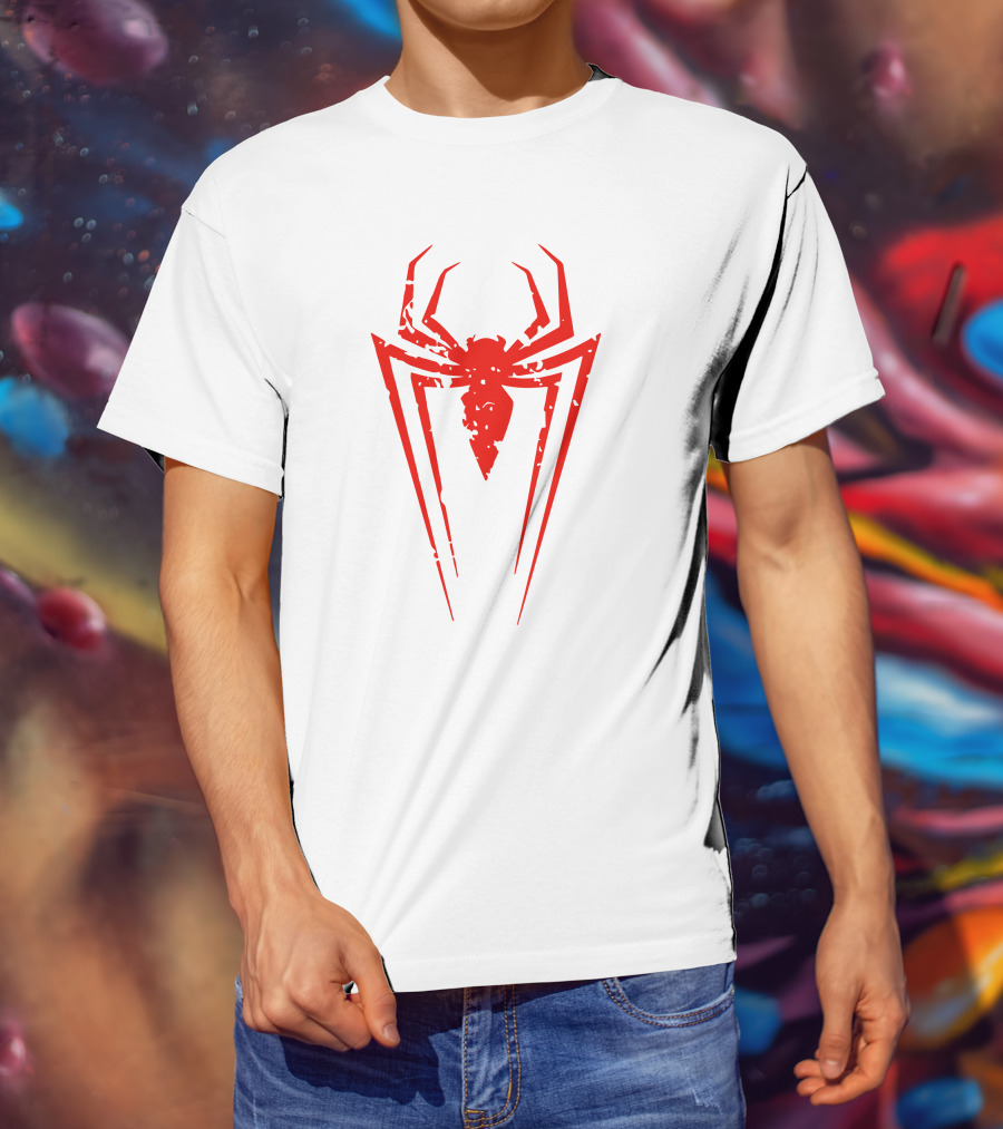 Venom Spiderman Red Distressed Spider T-Shirt