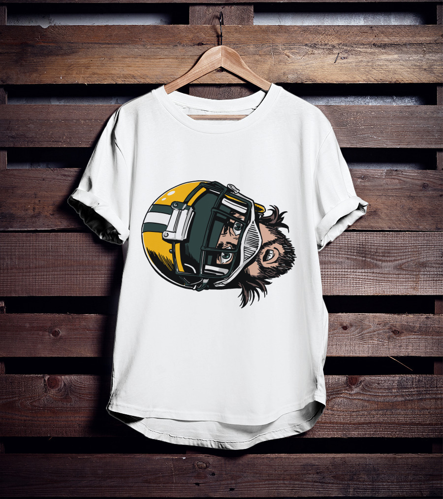 Aaron Rodgers Green Bay Packers Helmet T-Shirt
