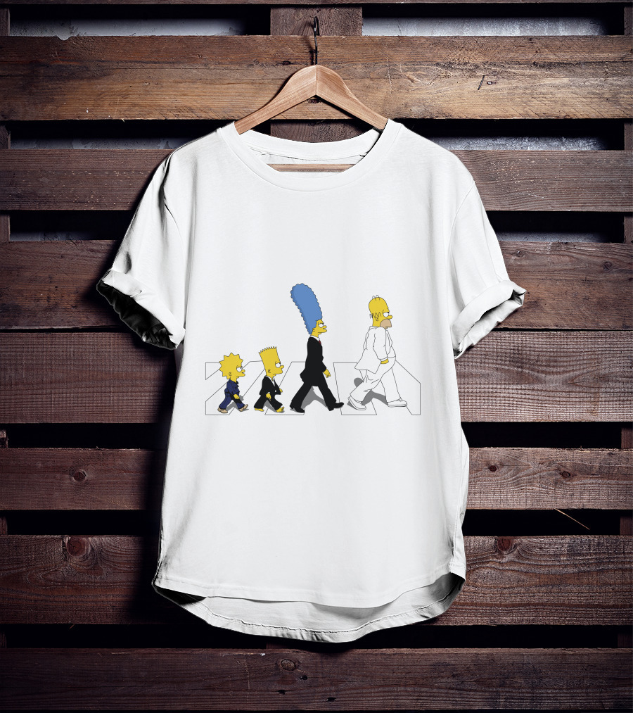 The Simpsons Abbey Road Parody Walking Family T-Shirt