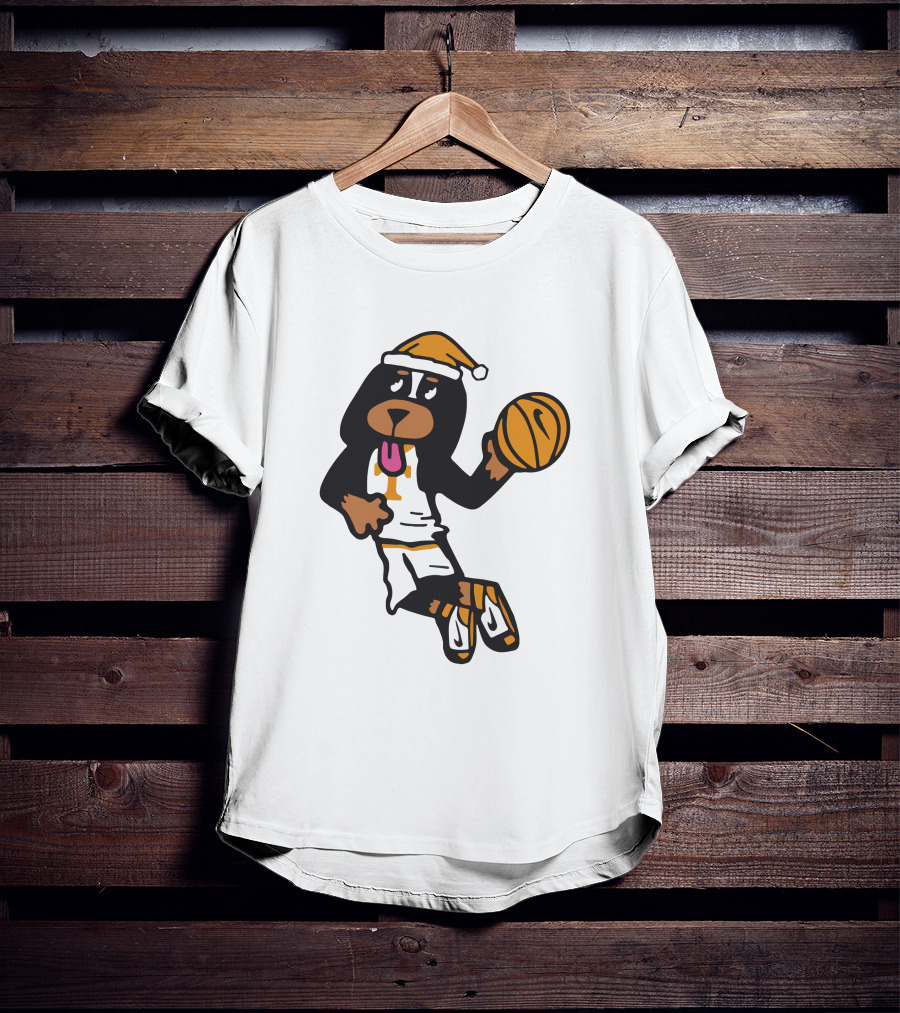 Tennessee Vols Smokey Basketball Santa Holiday Mascot Dunk T-Shirt