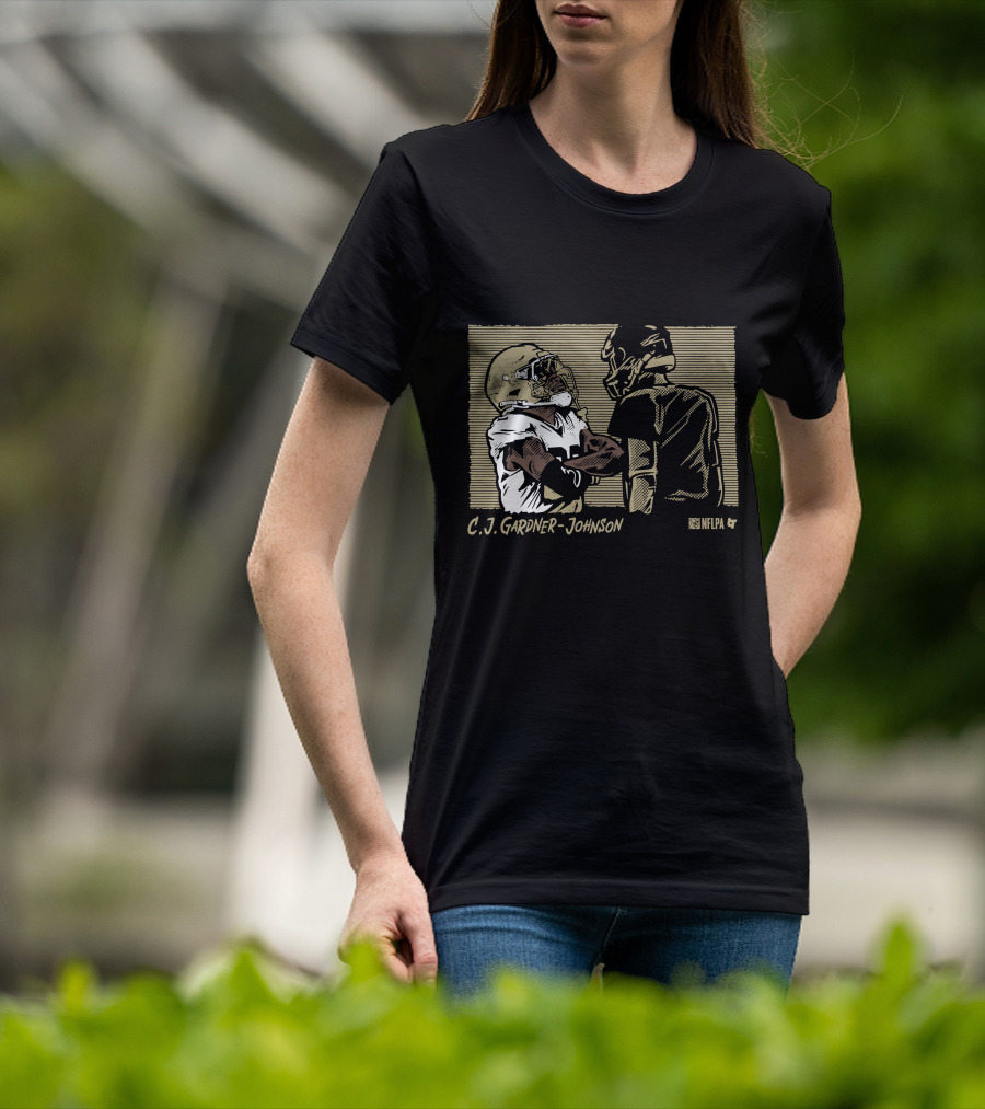 C.J. Gardner-Johnson NFLPA Confrontation With Helmeted Opponent T-Shirt