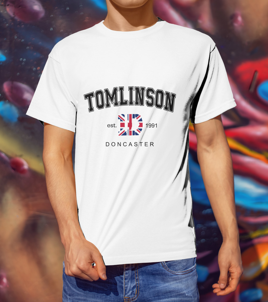 TOMLINSON Est 1991 Doncaster UK Flag LD T-Shirt