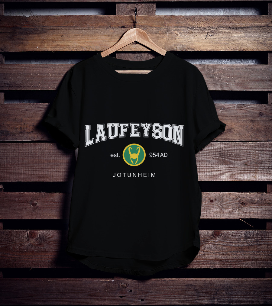 Laufeyson Est 954 AD Jotunheim Green Helmet T-Shirt