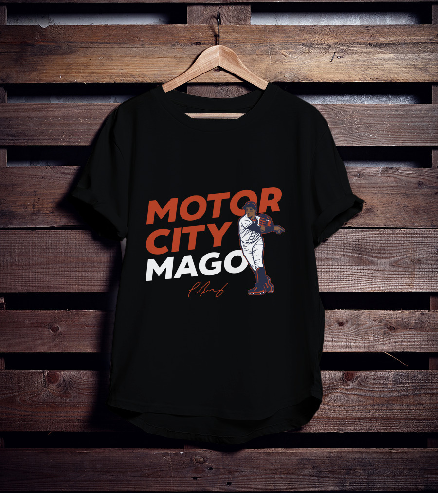 Motor City Mago Detroit Tigers Baseball Pitcher T-Shirt