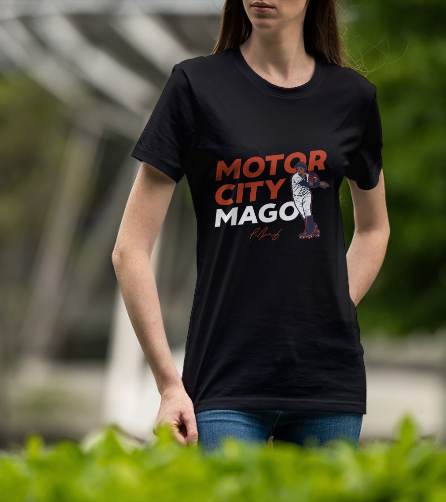 Motor City Mago Detroit Tigers Baseball Pitcher T-Shirt