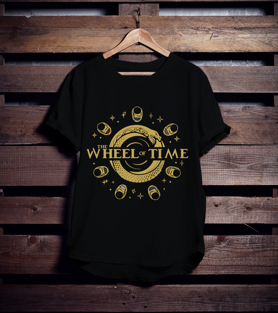 The Wheel Of Time Ouroboros Seven Rings Magic Stars T-Shirt