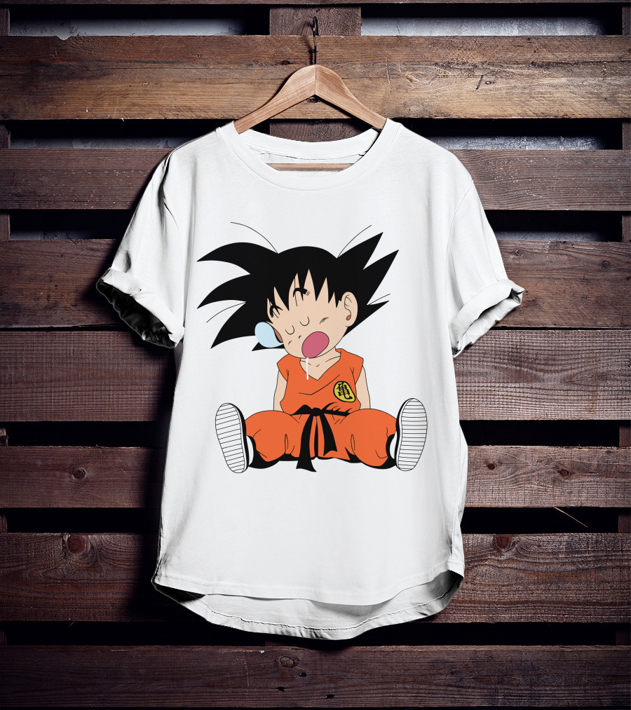 Baby Goku Sleepy Orange Gi Krillin Kanji Bubblegum Drool T-Shirt