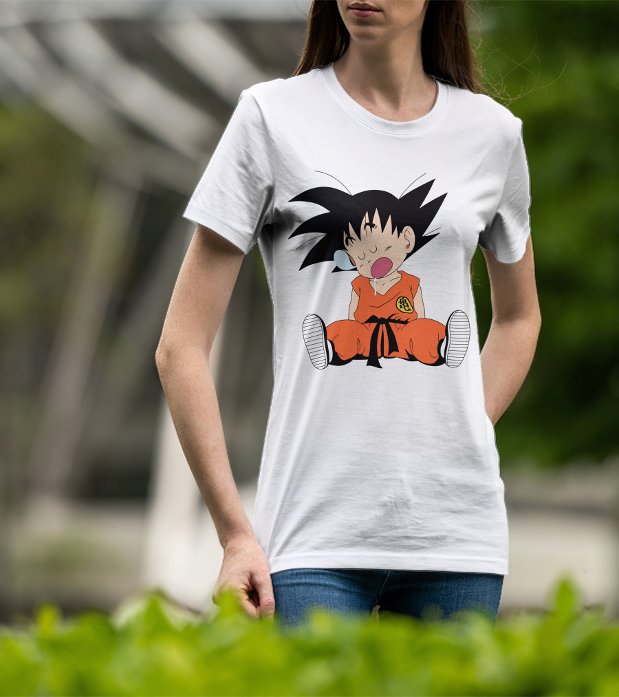 Baby Goku Sleepy Orange Gi Krillin Kanji Bubblegum Drool T-Shirt