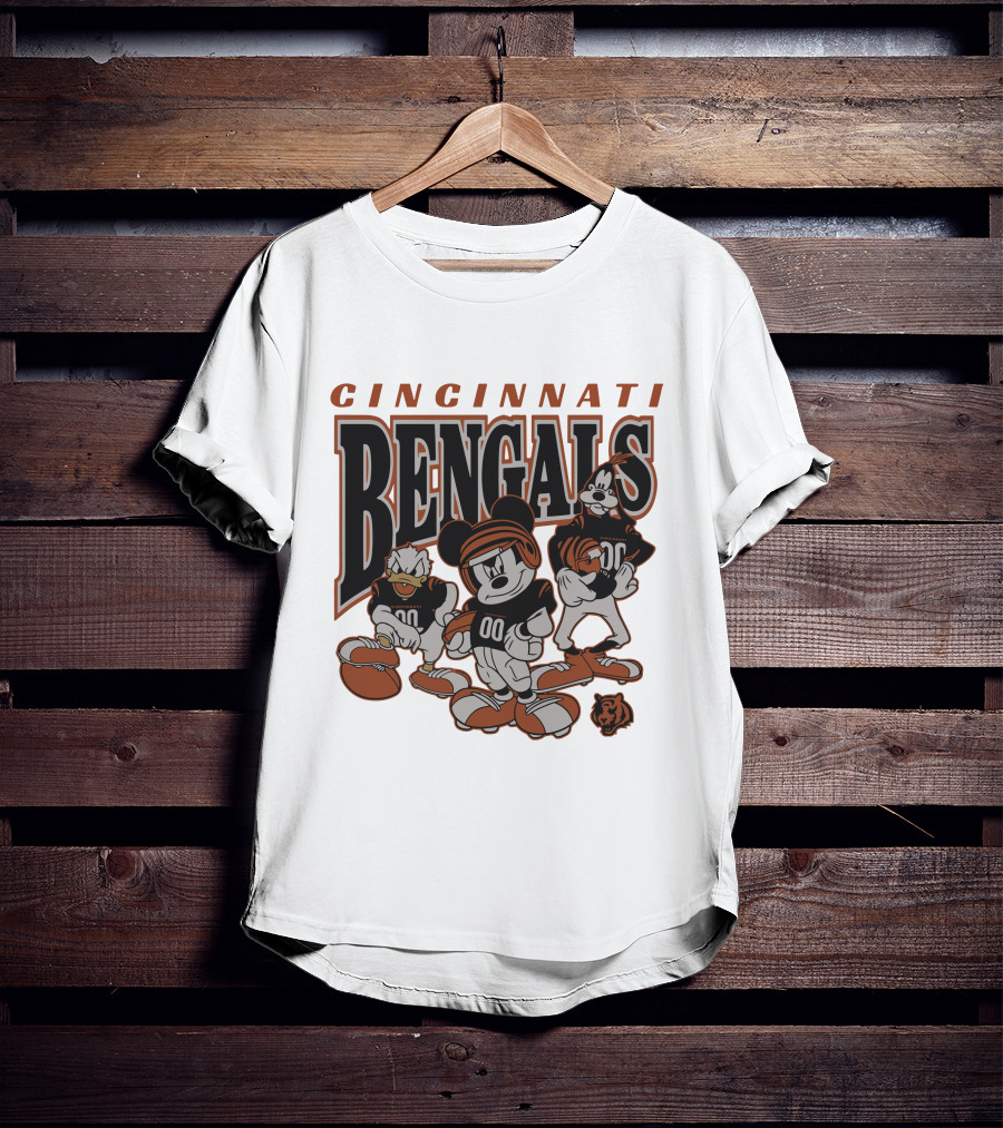 Cincinnati Bengals Disney Characters Vintage NFL Football T-Shirt