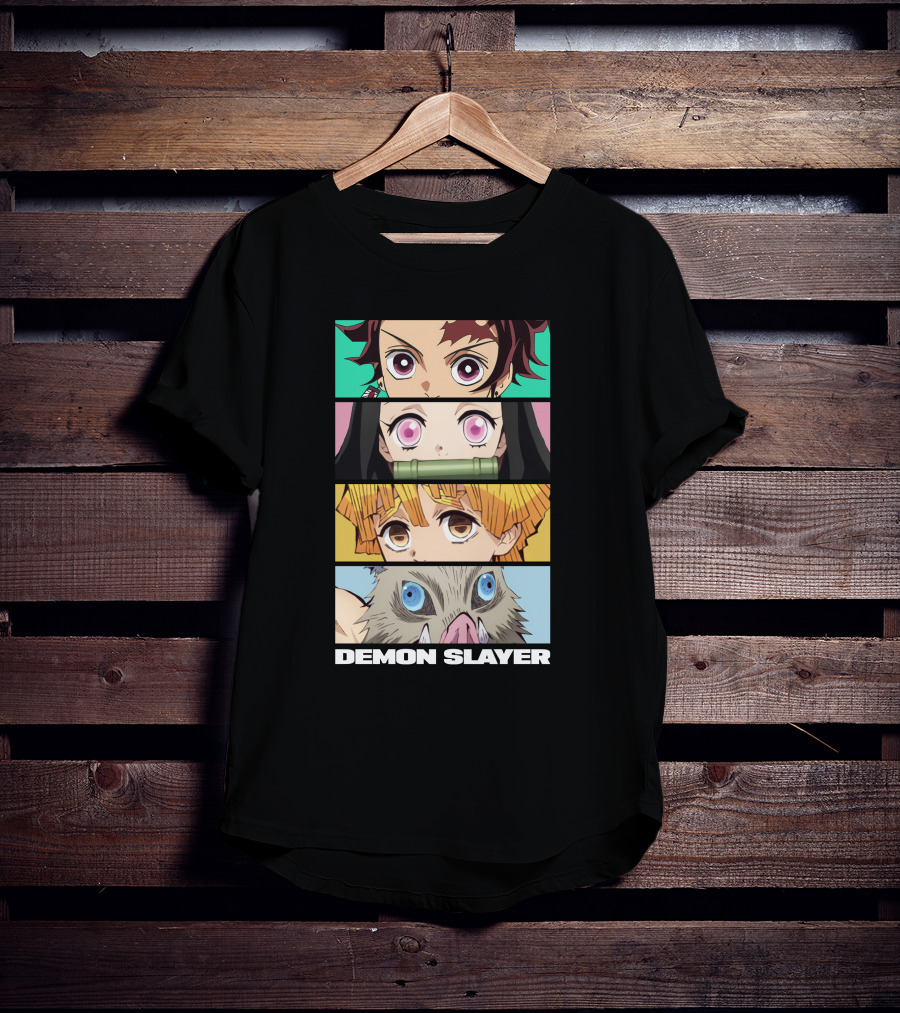 Demon Slayer Anime Characters Tanjiro Nezuko Zenitsu Inosuke T-Shirt