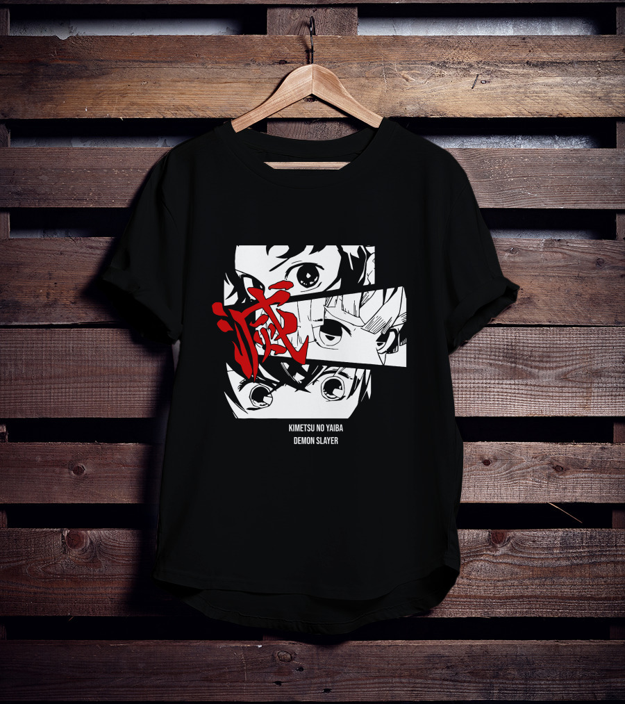 Kimetsu No Yaiba Demon Slayer Manga Panel Art Eyes T-Shirt