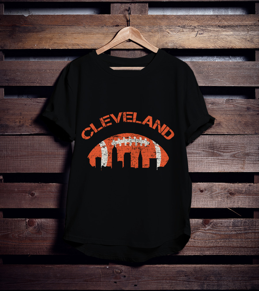 Vintage Cleveland Skyline Football T-Shirt