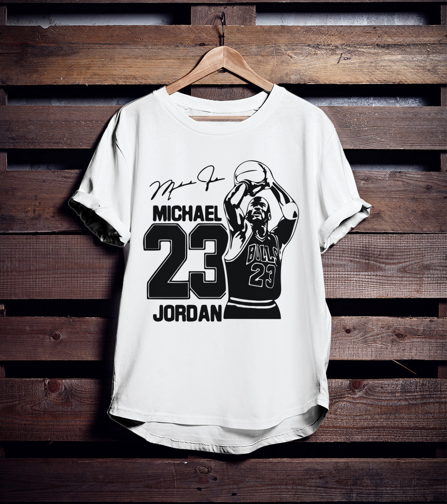 Michael Jordan 23 Bulls Basketball Signature T-Shirt