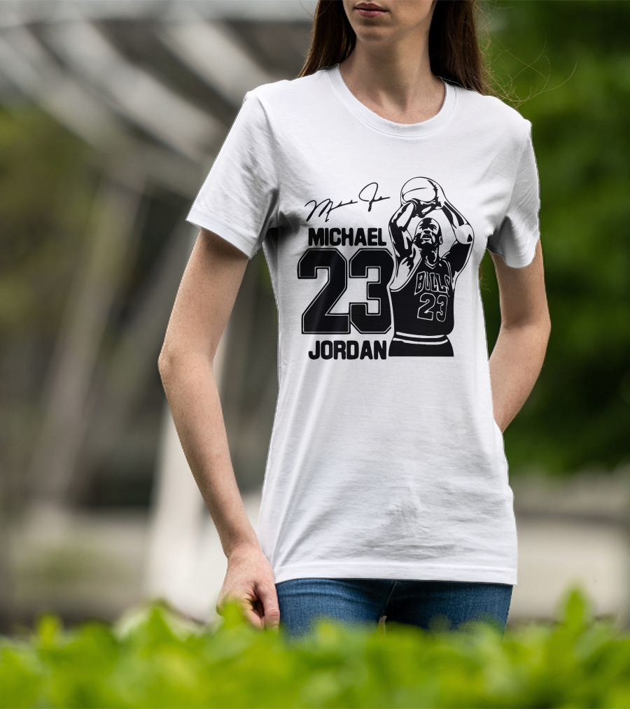 Michael Jordan 23 Bulls Basketball Signature T-Shirt